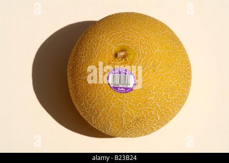 Galia melon with ripe and ready to eat sticker