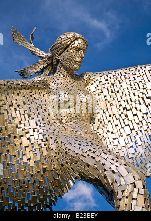 Andy Scott's modern steel sculpture entitled Rise at Glasgow Harbour, Glasgow, Scotland. Stock Photo