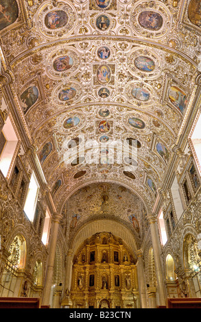 Architectural detail of cathedral ceiling, Santo Domingo Church, Oaxaca, Mexico Stock Photo