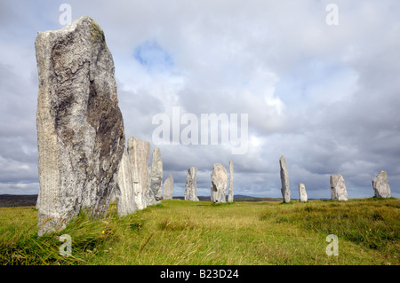 Calanais or Callanish Stone Circle on the Isle of Lewis Stock Photo