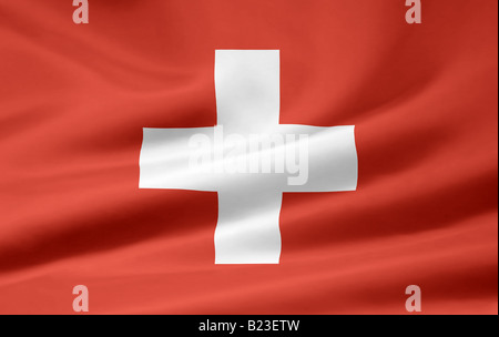 Very largen version of a swiss flag Stock Photo