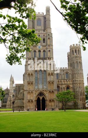 The west tower of Ely Cathedral in Cambridgeshire, England, UK. Viewed ...