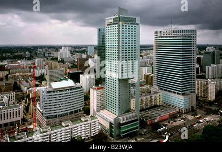 Intercontinental Hotel and Bank Austria Creditanstalt in the Polish capital of Warsaw. Stock Photo
