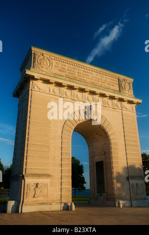 The Royal Military College Memorial Arch in Kingston, Ontario, Canada. Stock Photo