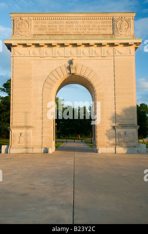 The Royal Military College Memorial Arch in Kingston, Ontario, Canada. Stock Photo