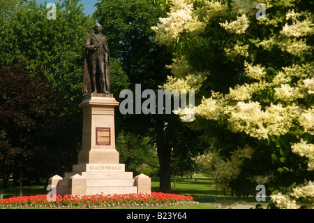 A memorial of Canada's first Prime Minister Sir John A MacDonald in Kingston, Ontario, Canada. Stock Photo