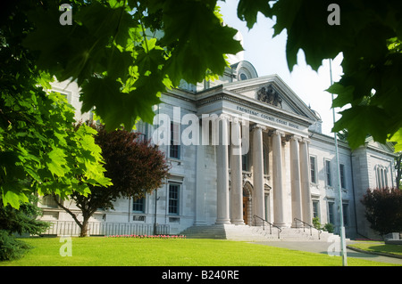 Built in 1858 the Frontenac County Courthouse was built out of limestone quarried onsite in Kingston, Ontario, Canada. Stock Photo