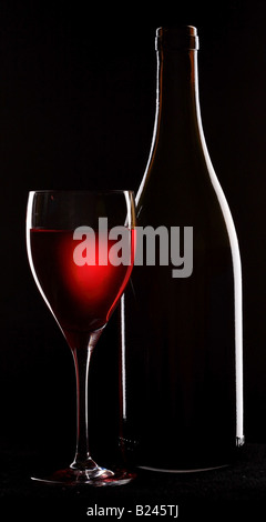 wine objects on black background Stock Photo