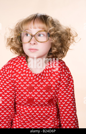 Portrait of a geeky girl Stock Photo