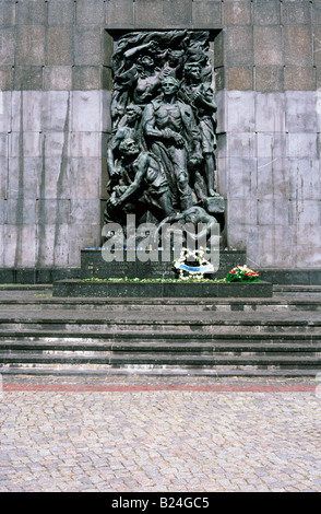 July 9, 2008 - Monument to the Heroes of the Warsaw Ghetto at the site of the former Ghetto in the Polish capital of Warsaw. Stock Photo
