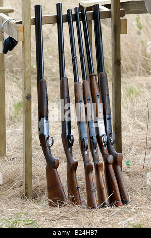 A row of russian shotguns at a sideshow Stock Photo