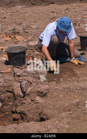 Archaeologists excavate a warehouse of the Roman Second Augustan Legion at Priory Field Caerleon South Wales UK EU Stock Photo