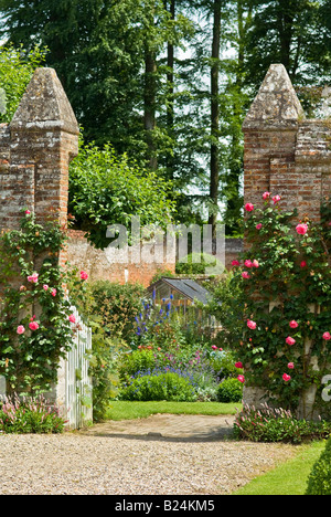 Entrance gateway into the walled garden at Chateau Miromesnil Normandy France EU Stock Photo