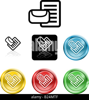 Several versions of an icon symbol of a stylised envelope and letter Stock Photo