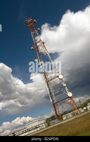 Radio Tower in Delta Junction, Alaska Stock Photo