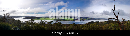 Panoramic view of the Tamar river near Launceston in Tasmania, Australia Stock Photo