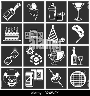 party icon set series. icons or design elements relating to parties. Stock Photo