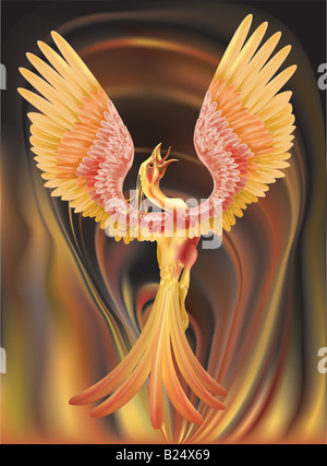 A phoenix rising from the ashes Stock Photo