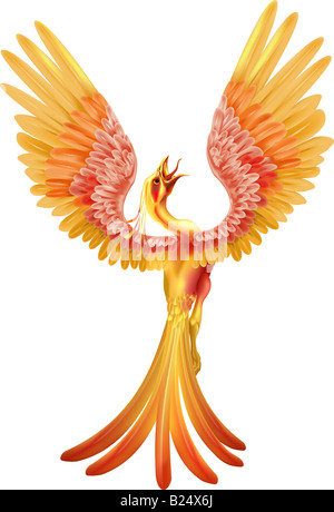 A phoenix rising from the ashes Stock Photo