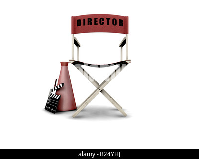 3D render of a directors chair Stock Photo