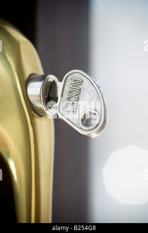 Key in window lock Stock Photo