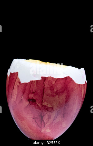 Red Easter egg isolated on black background Stock Photo