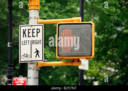 Pedestrian walk or stop sign, New York City , NY, United