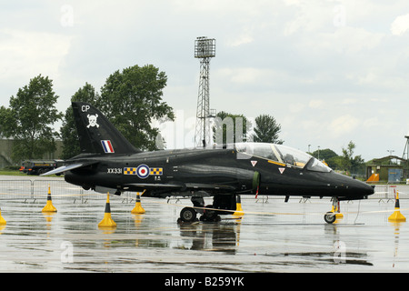 The Hawk first entered service with the RAF in 1976, both as an advanced flying-training aircraft and a weapons-training. Stock Photo