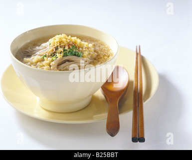 Korean cuisine - noddles and chopsticks Stock Photo