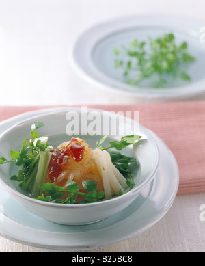 Korean cuisine - noddles and chopsticks Stock Photo