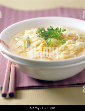 Korean cuisine - noddles and chopsticks Stock Photo