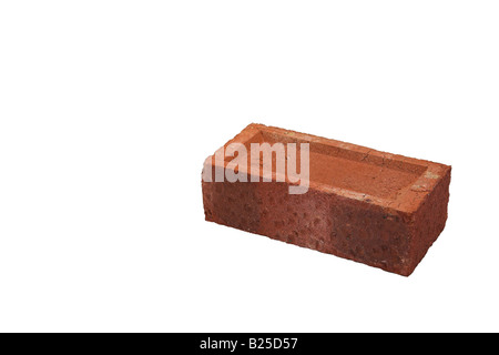 Household clay brick isolated against a white background. Stock Photo
