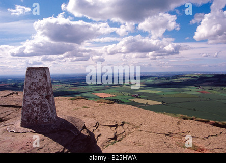 view from Roseberry Topping a famous peak on the North Yorkshire Moors near Great Ayton Stock Photo