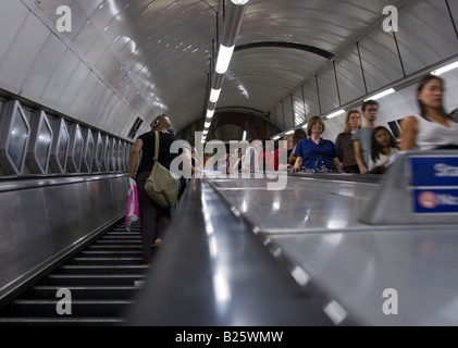 Escalator Tottenham Court Road Station London Stock Photo