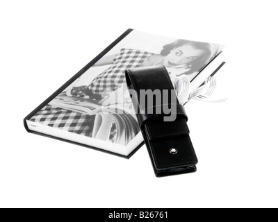 Notebook and Fountain Pen Stock Photo