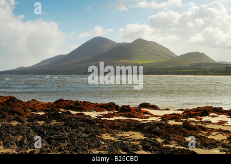 outdoor photo, view from Old Head (near Louisburgh) to Croagh Patrick, County Mayo, Ireland, Europe Stock Photo