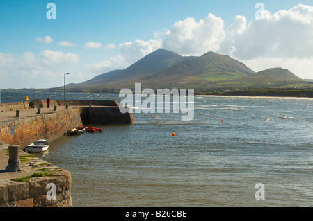 outdoor photo, view from Old Head (near Louisburgh) to Croagh Patrick, County Mayo, Ireland, Europe Stock Photo