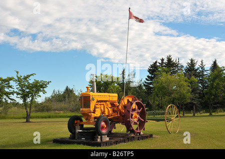 An antique farm tractor Stock Photo
