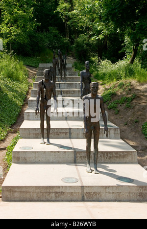 Victims of Communism Memorial created by Olbram Zoubek in Prague Czech Republic Stock Photo