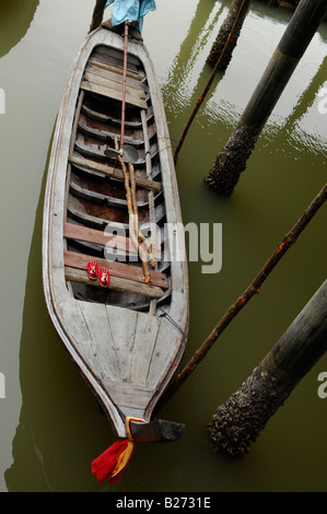 longboat , Thailand Phang Nga bay Koh Pannyi Gypsy Island Stock Photo