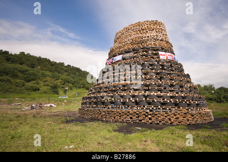 Bonfire at Cloughfern, Newtownabbey Stock Photo