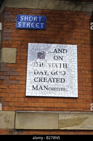 Short Street Manchester England UK mosaic and ceramic street signs early 2000s Stock Photo