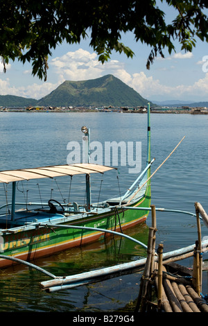 Taal Lake and a view of Volcano Island near Tagaytay City in Cavite Province, Luzon, Philippines. Stock Photo