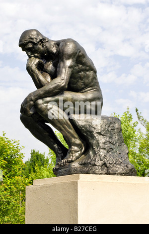The Thinker by Rodin at the Frederik Meijer Gardens Grand Rapids Michigan MI Stock Photo