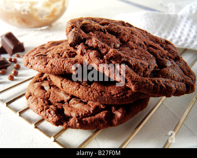 Chocolate brownie biscuits Stock Photo