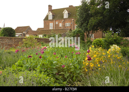 garden at the old rectory home of John and Charles Wesley in Epworth, North Lincolnshire, UK Stock Photo