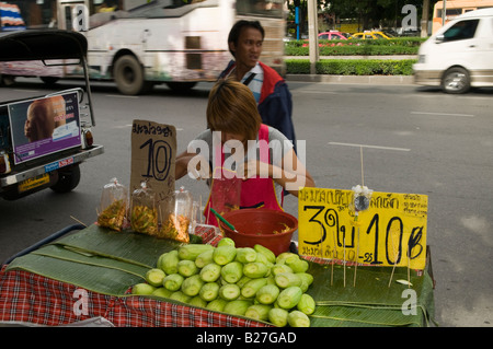 Green Mango salad for sale in Bangkok,Thailand Stock Photo