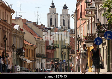 LTU Lithuania Kaunas Old town Vilniaus street Stock Photo