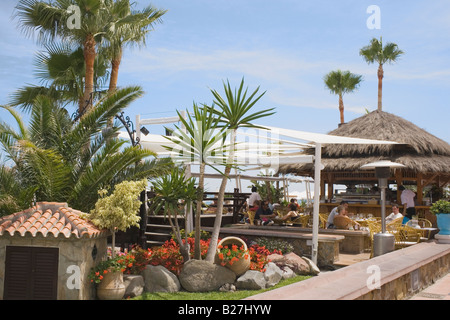 Beach Bar on promenade Carihuela Torremolinos Costa del Sol Malaga Spain Stock Photo