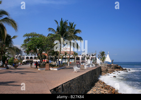 Puerto Vallarta's waterfront the Malecon Stock Photo